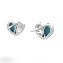 Turquoise 'Our Heart' 14K White Gold earrings E5072