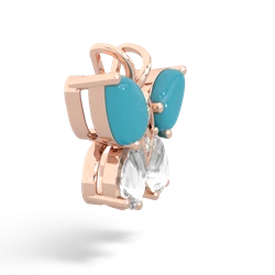 Turquoise Butterfly 14K Rose Gold pendant P2215