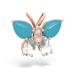 Turquoise Butterfly 14K Rose Gold pendant P2215