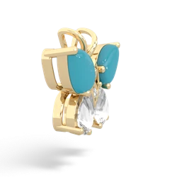 Turquoise Butterfly 14K Yellow Gold pendant P2215