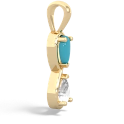 Turquoise Infinity 14K Yellow Gold pendant P5050