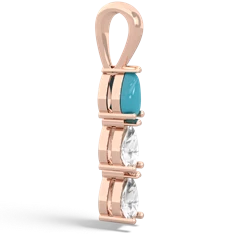 Turquoise Dew Drops 14K Rose Gold pendant P2251