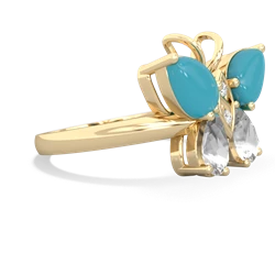 Turquoise Butterfly 14K Yellow Gold ring R2215