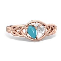 Turquoise Celtic Love Knot 14K Rose Gold ring R5420