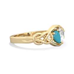 Turquoise Celtic Love Knot 14K Yellow Gold ring R5420