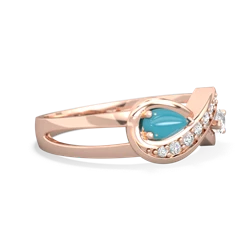 Turquoise Diamond Infinity 14K Rose Gold ring R5390