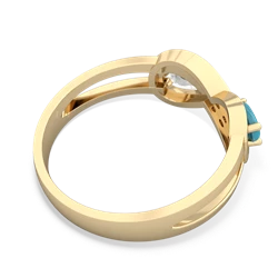 Turquoise Diamond Infinity 14K Yellow Gold ring R5390