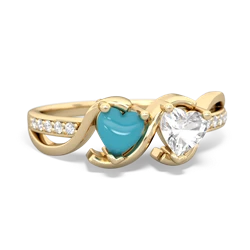 Turquoise Side By Side 14K Yellow Gold ring R3090