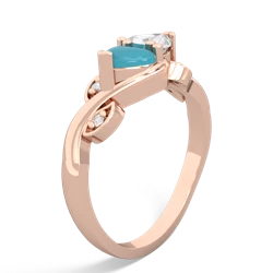 Turquoise Floral Elegance 14K Rose Gold ring R5790