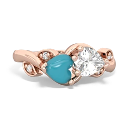 Turquoise Floral Elegance 14K Rose Gold ring R5790