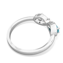 Turquoise Infinity 14K White Gold ring R5050