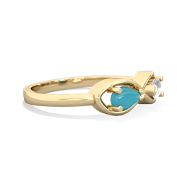 Turquoise Infinity 14K Yellow Gold ring R5050