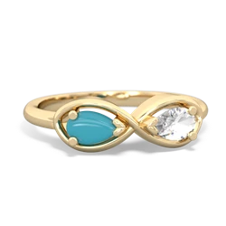 Turquoise Infinity 14K Yellow Gold ring R5050