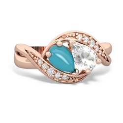 Turquoise Summer Winds 14K Rose Gold ring R5342