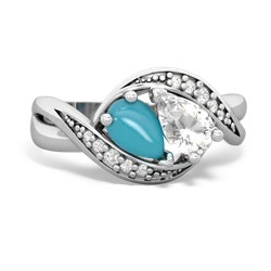 Turquoise Summer Winds 14K White Gold ring R5342