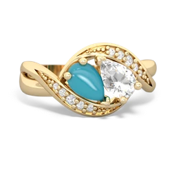 Turquoise Summer Winds 14K Yellow Gold ring R5342