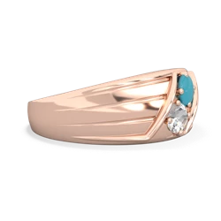 Turquoise Men's Streamline 14K Rose Gold ring R0460