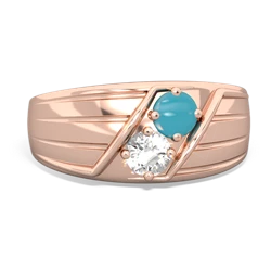 Turquoise Men's Streamline 14K Rose Gold ring R0460