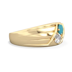 Turquoise Men's Streamline 14K Yellow Gold ring R0460