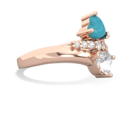 Turquoise Heart To Heart 14K Rose Gold ring R2064