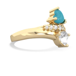 Turquoise Heart To Heart 14K Yellow Gold ring R2064