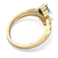 Turquoise Heart To Heart 14K Yellow Gold ring R2064