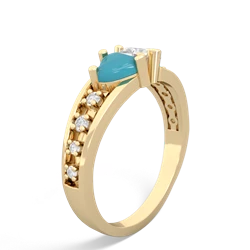 Turquoise Heart To Heart 14K Yellow Gold ring R3342