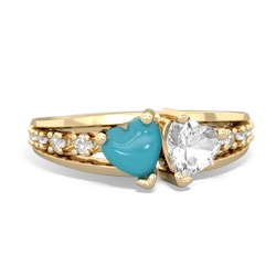 Turquoise Heart To Heart 14K Yellow Gold ring R3342