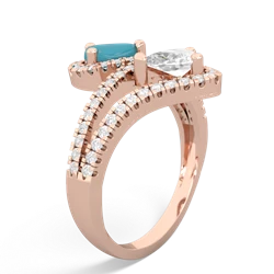 Turquoise Diamond Dazzler 14K Rose Gold ring R3000