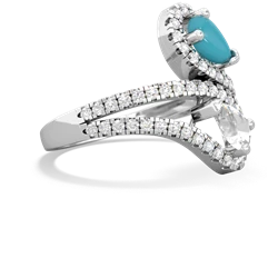 Turquoise Diamond Dazzler 14K White Gold ring R3000