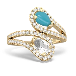 Turquoise Diamond Dazzler 14K Yellow Gold ring R3000