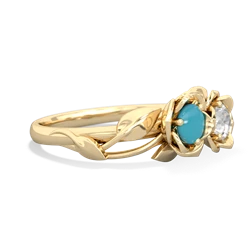 Turquoise Rose Garden 14K Yellow Gold ring R5510