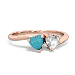 Turquoise Sweethearts 14K Rose Gold ring R5260