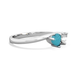 Turquoise Sweethearts 14K White Gold ring R5260