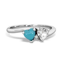 Turquoise Sweethearts 14K White Gold ring R5260