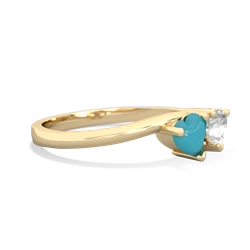 Turquoise Sweethearts 14K Yellow Gold ring R5260