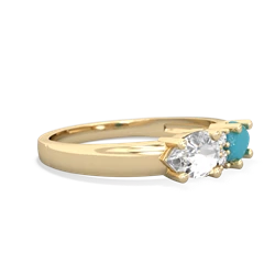 Turquoise Pear Bowtie 14K Yellow Gold ring R0865