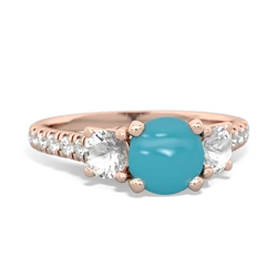 Turquoise Pave Trellis 14K Rose Gold ring R5500