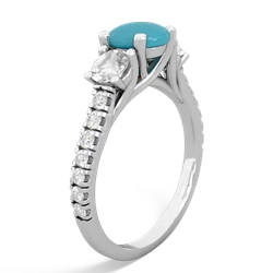 Turquoise Pave Trellis 14K White Gold ring R5500