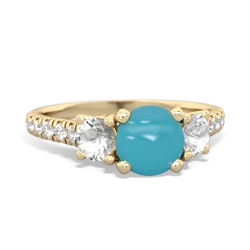 Turquoise Pave Trellis 14K Yellow Gold ring R5500