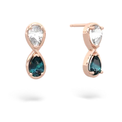 White Topaz Infinity 14K Rose Gold earrings E5050