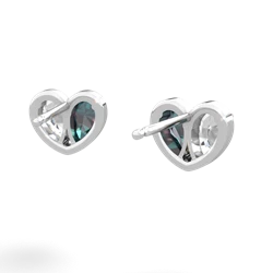 White Topaz 'Our Heart' 14K White Gold earrings E5072