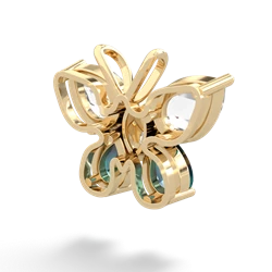 White Topaz Butterfly 14K Yellow Gold pendant P2215