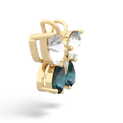 White Topaz Butterfly 14K Yellow Gold pendant P2215