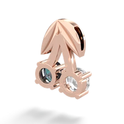 White Topaz Sweet Cherries 14K Rose Gold pendant P7001