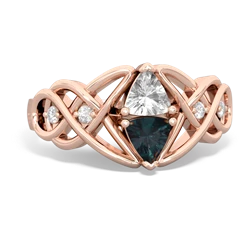 White Topaz Keepsake Celtic Knot 14K Rose Gold ring R5300