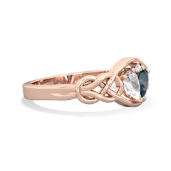 White Topaz Celtic Love Knot 14K Rose Gold ring R5420