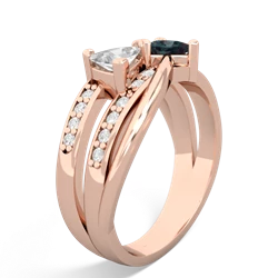 White Topaz Bowtie 14K Rose Gold ring R2360