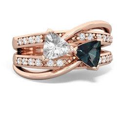 White Topaz Bowtie 14K Rose Gold ring R2360