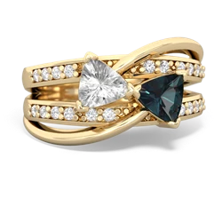 White Topaz Bowtie 14K Yellow Gold ring R2360